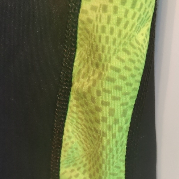 Fila Women's Black Leggings with Neon Green Accents - Picture 3 of 6